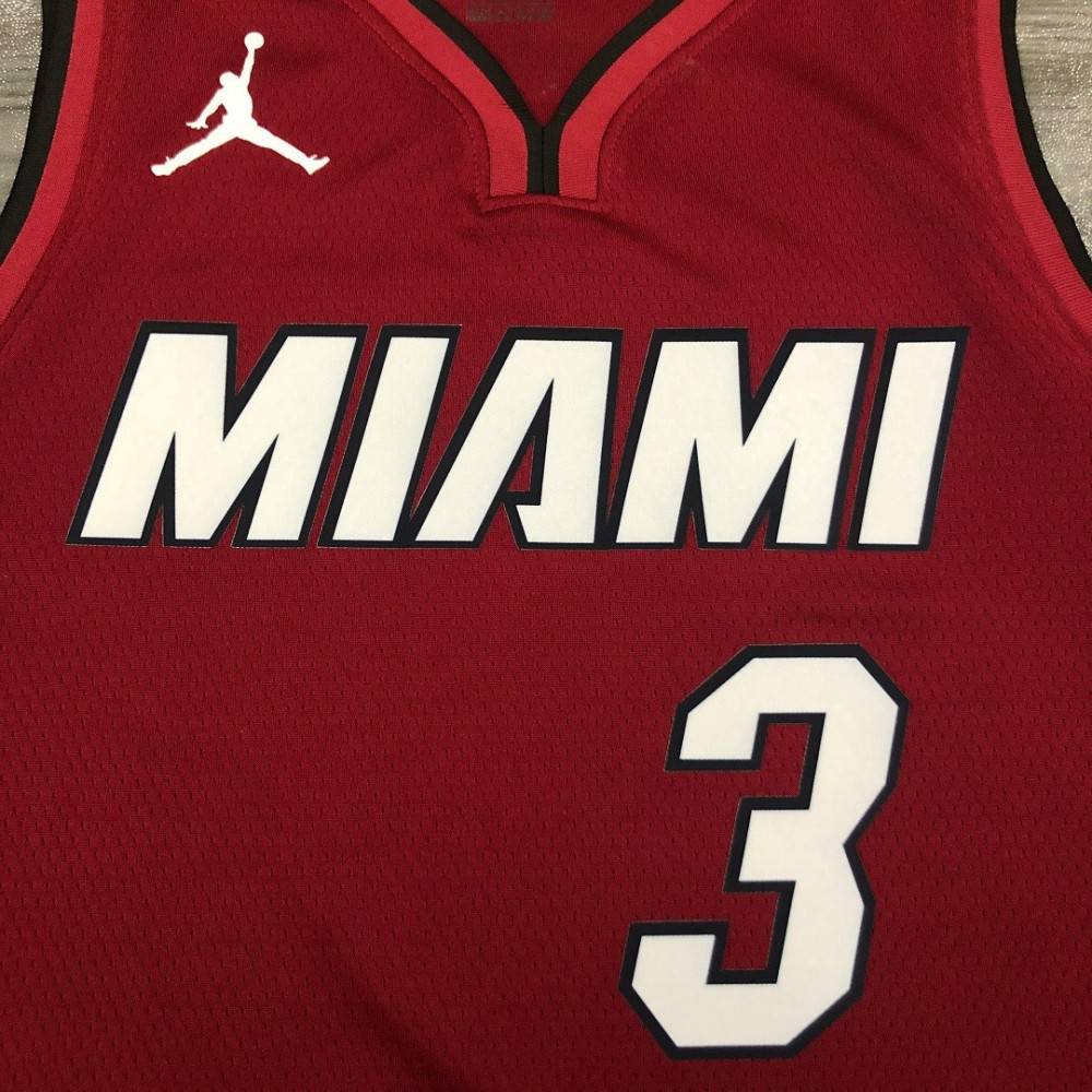 Men's Miami Heat Dwyane Wade #3 Jordan Red 20/21 Swingman Player Jersey - Statement Edition-Pro Kit Vault | Brand New 26/27 Sports Jerseys